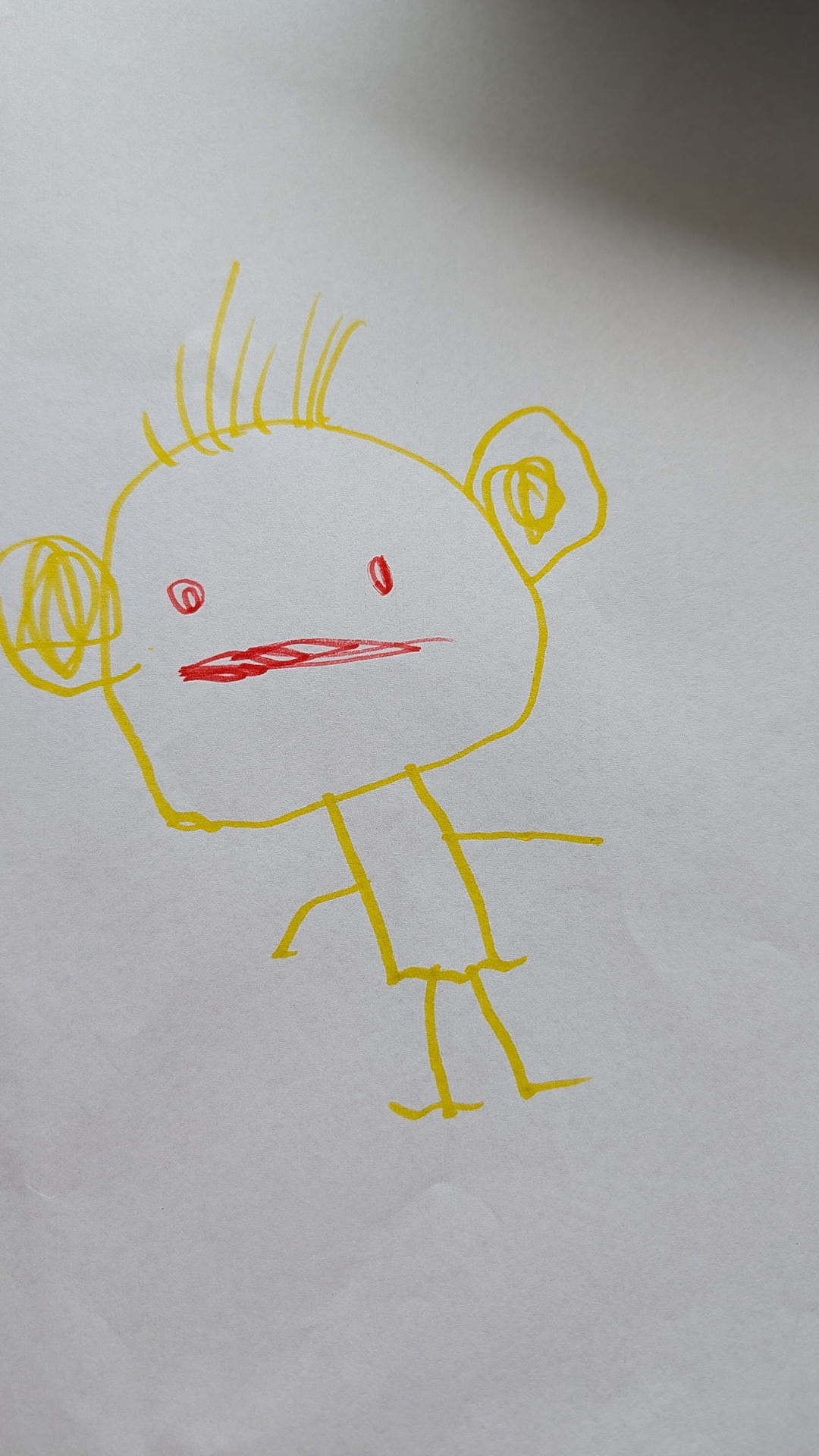 ציור של ילד לפני הפיכה לתלת-ממד עם Poof